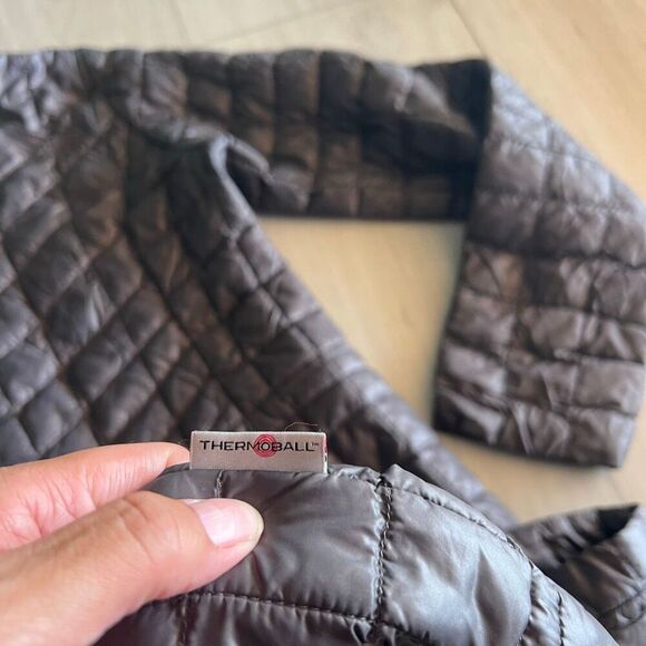 The North Face Womans Thermoball Jacket Gray size XS Mid Length Parka Hooded - Picture 6 of 9